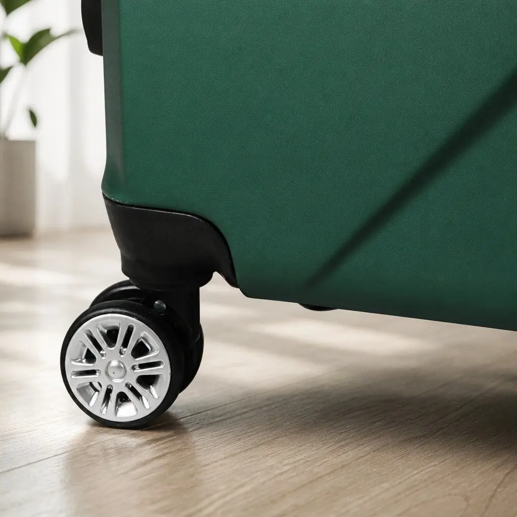 Travel Luggage Set 2 Piece Green 20 Inch Suitcase 12 Inch Vanity Bag Carry-On Trolley