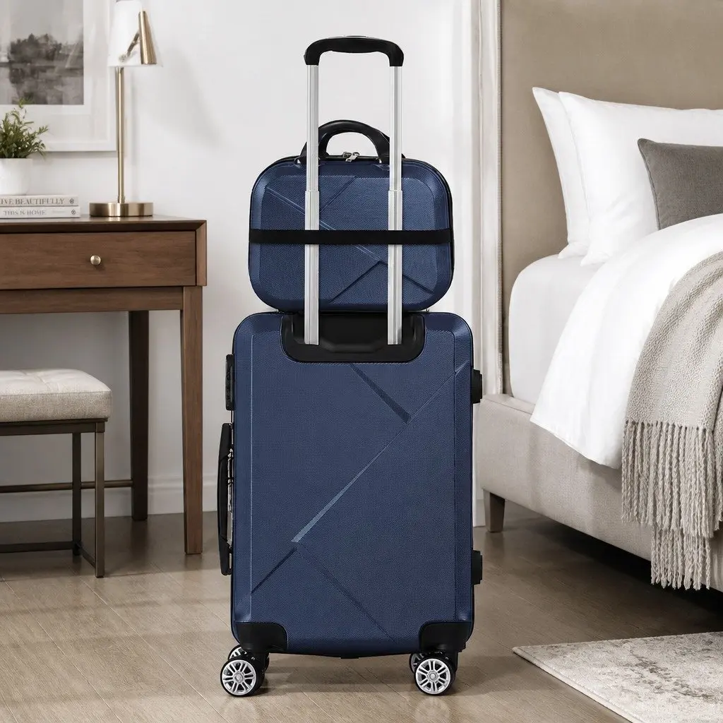 2 Piece Luggage Set 20 Inch Suitcase 12 Inch Trolley Bag Travel Carry On Wheels Handle Lock