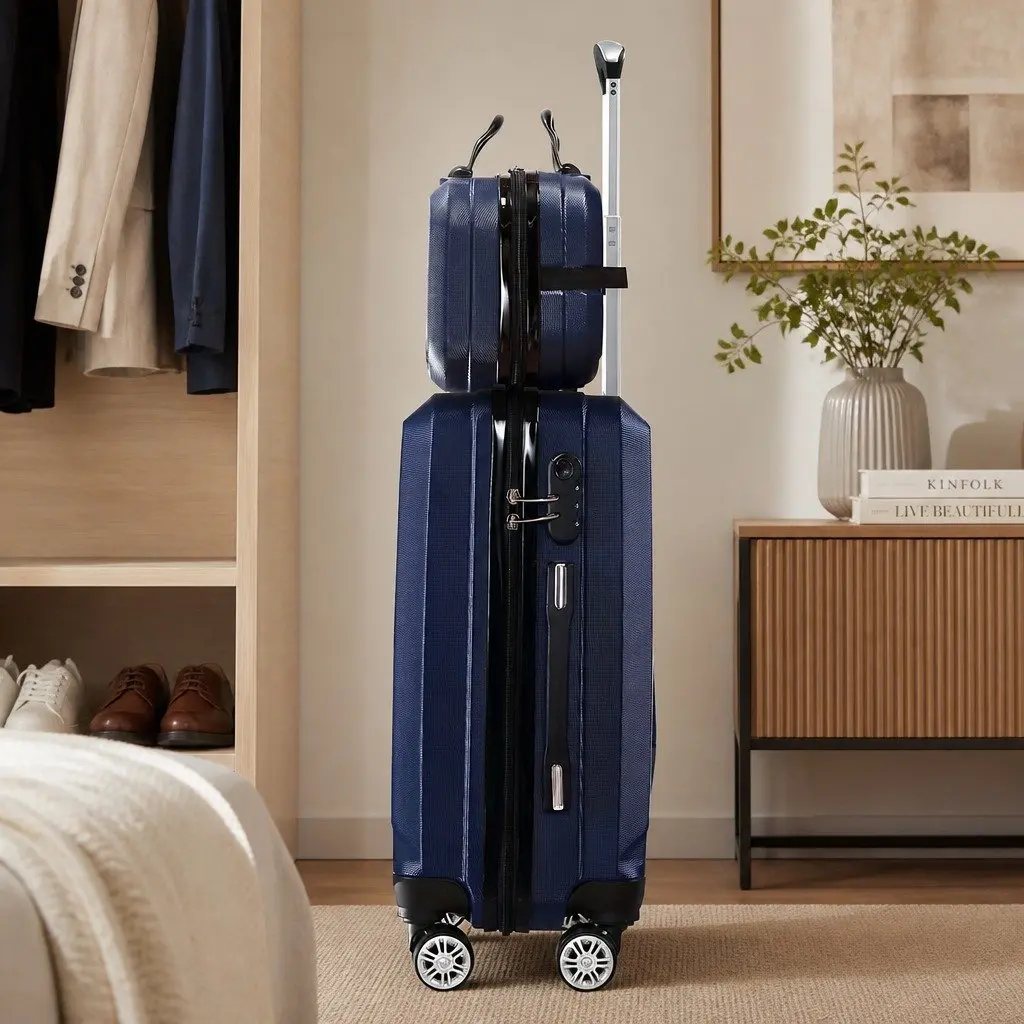 2 Piece Luggage Set 20 Inch Suitcase 12 Inch Trolley Bag Travel Carry On Wheels Handle Lock