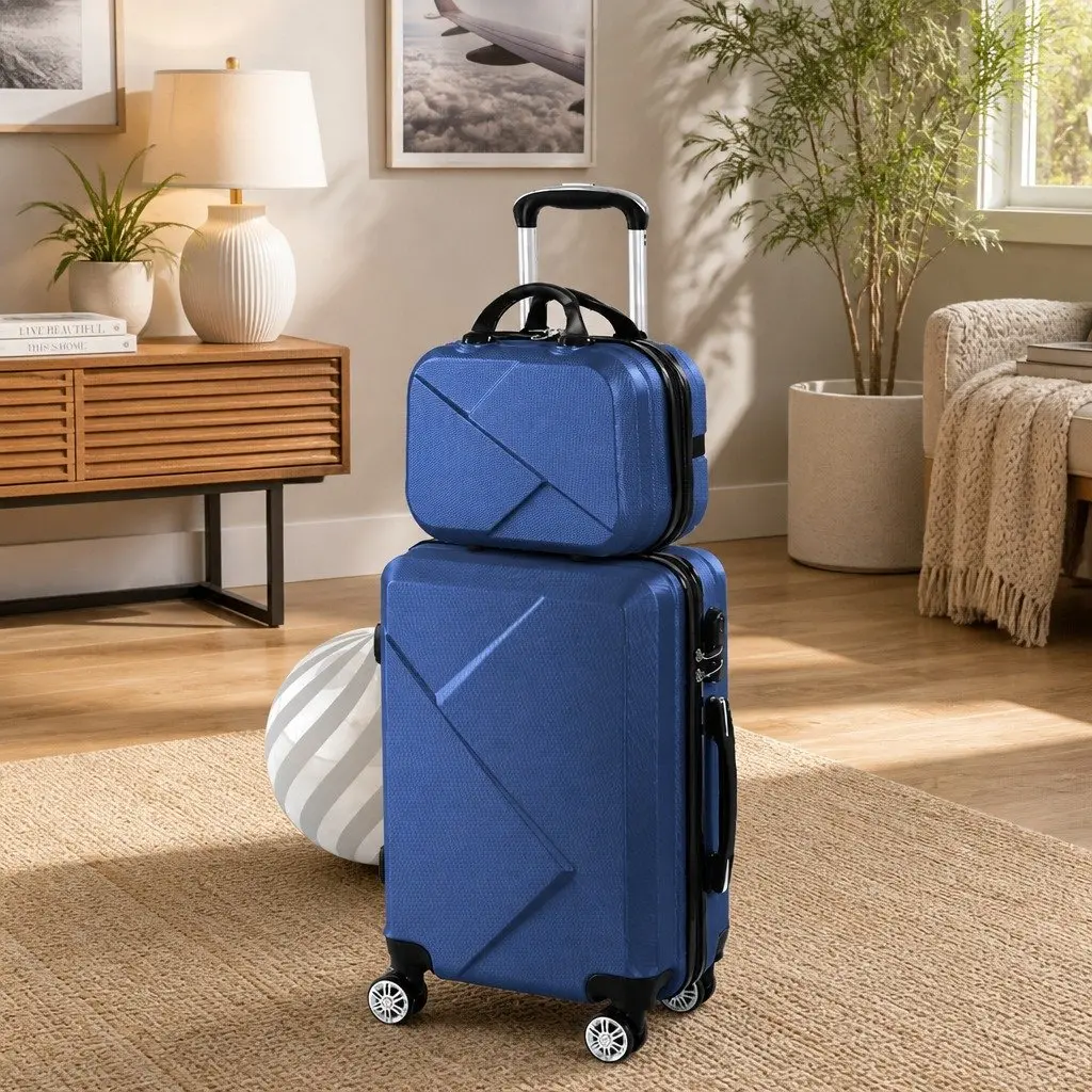 2 Piece Luggage Set 20 Inch Suitcase 12 Inch Trolley Bag Travel Carry On Wheels Handle Lock