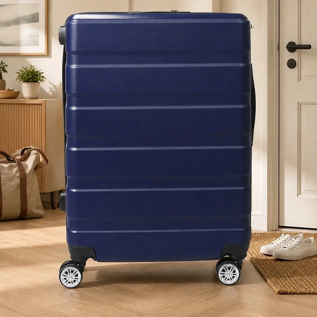 20 Inch Carry On Luggage Suitcase Cabin Bag Lightweight Travel Case Navy