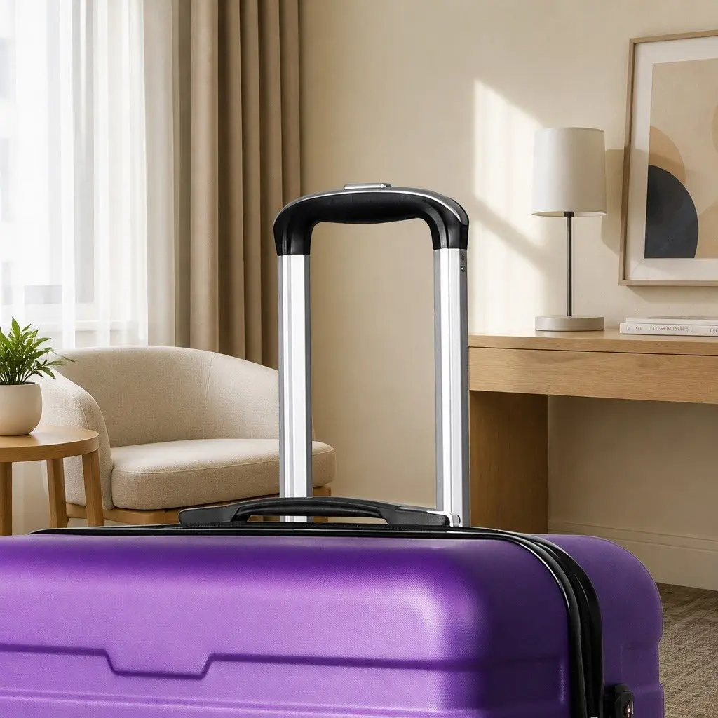 20 Inch Carry On Luggage Suitcase Purple Lightweight Travel Rolling Case