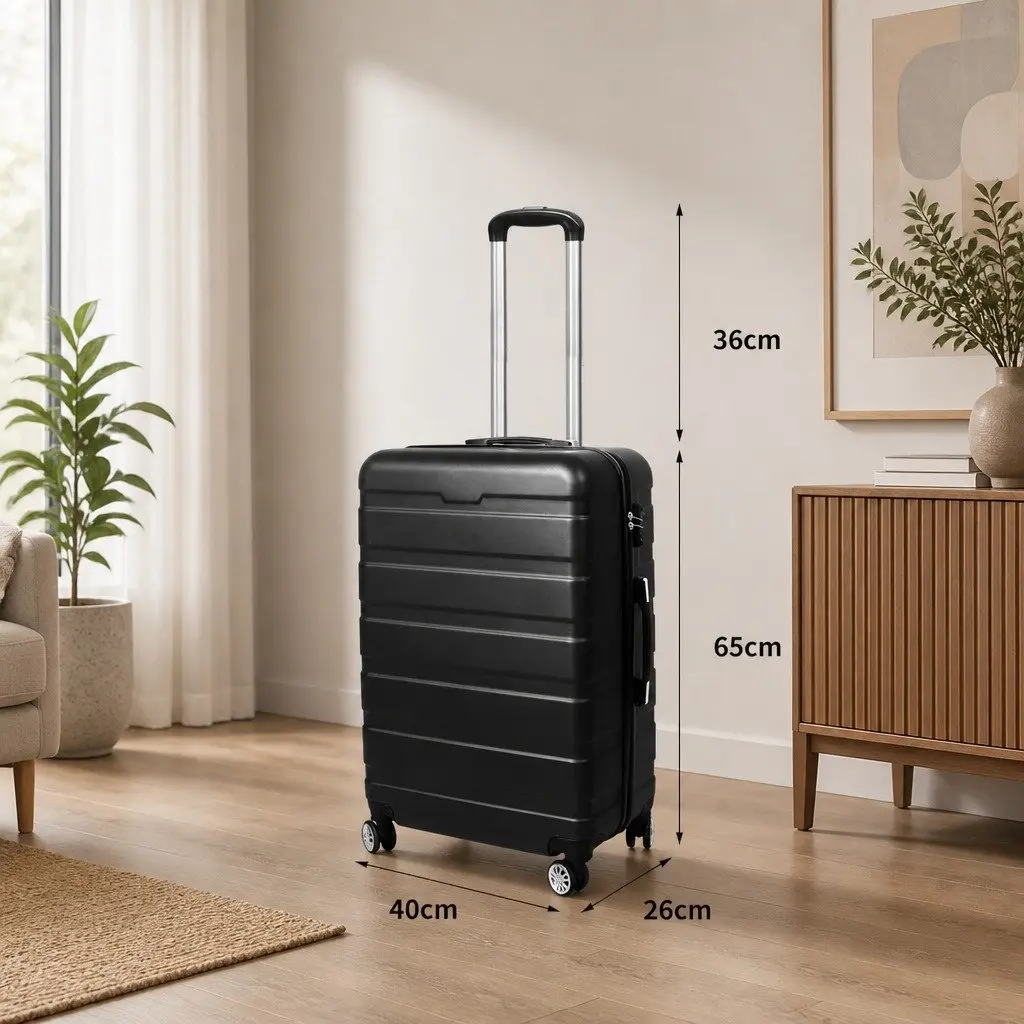24 Inch Hardshell Luggage Suitcase Black