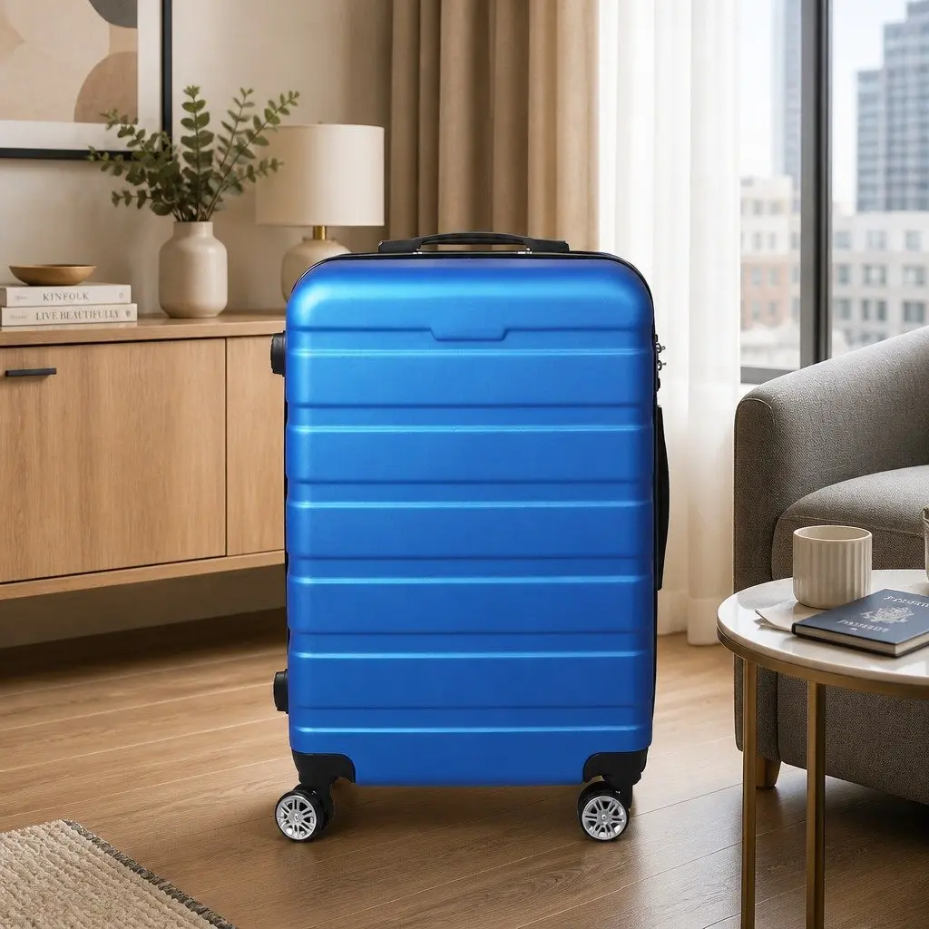 24 Inch Hard Shell Luggage Suitcase Lightweight Blue