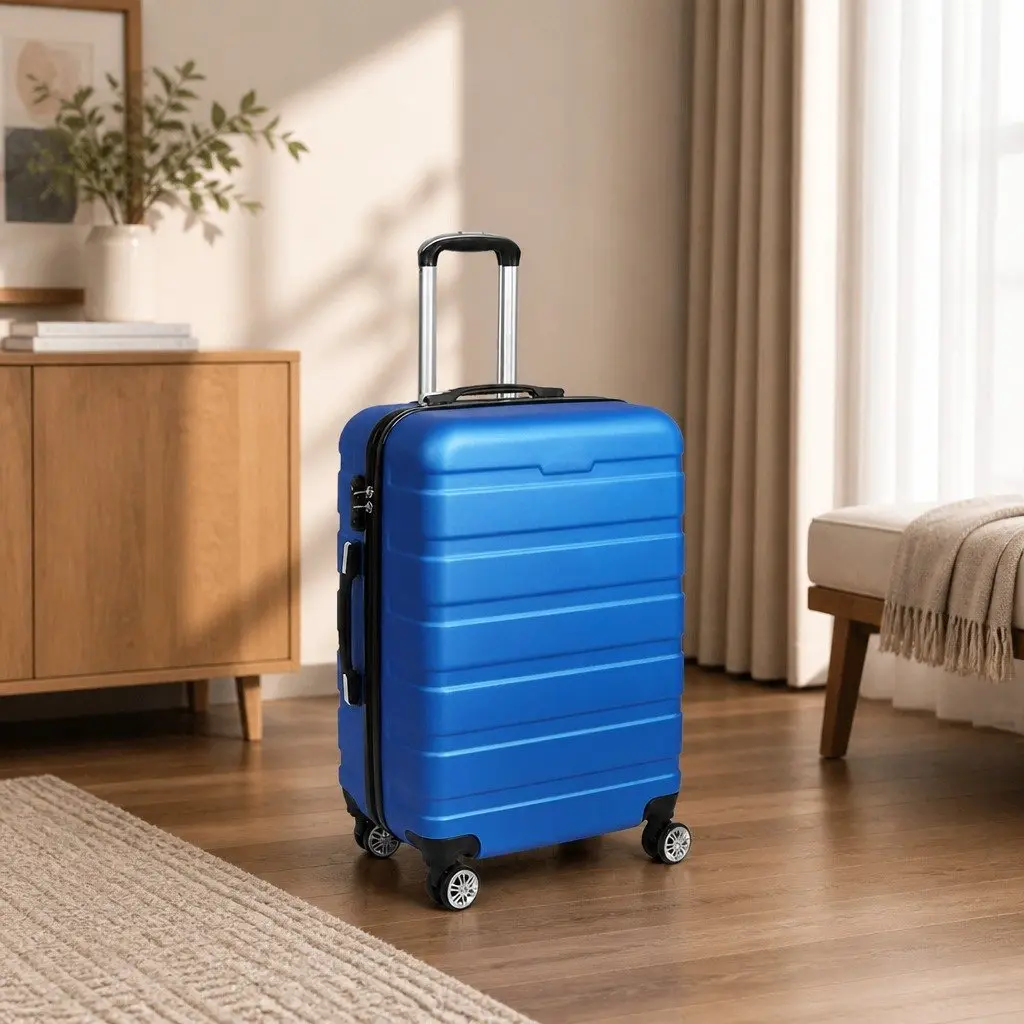 24 Inch Hard Shell Luggage Suitcase Lightweight Blue