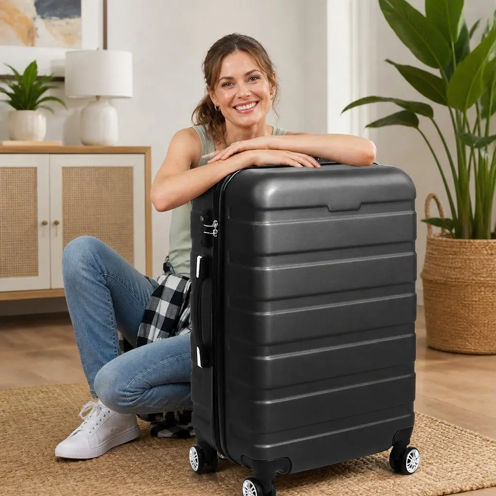 28" Luggage Suitcase Hard Shell Carry-On Travel Bag Spinner Wheels Handle