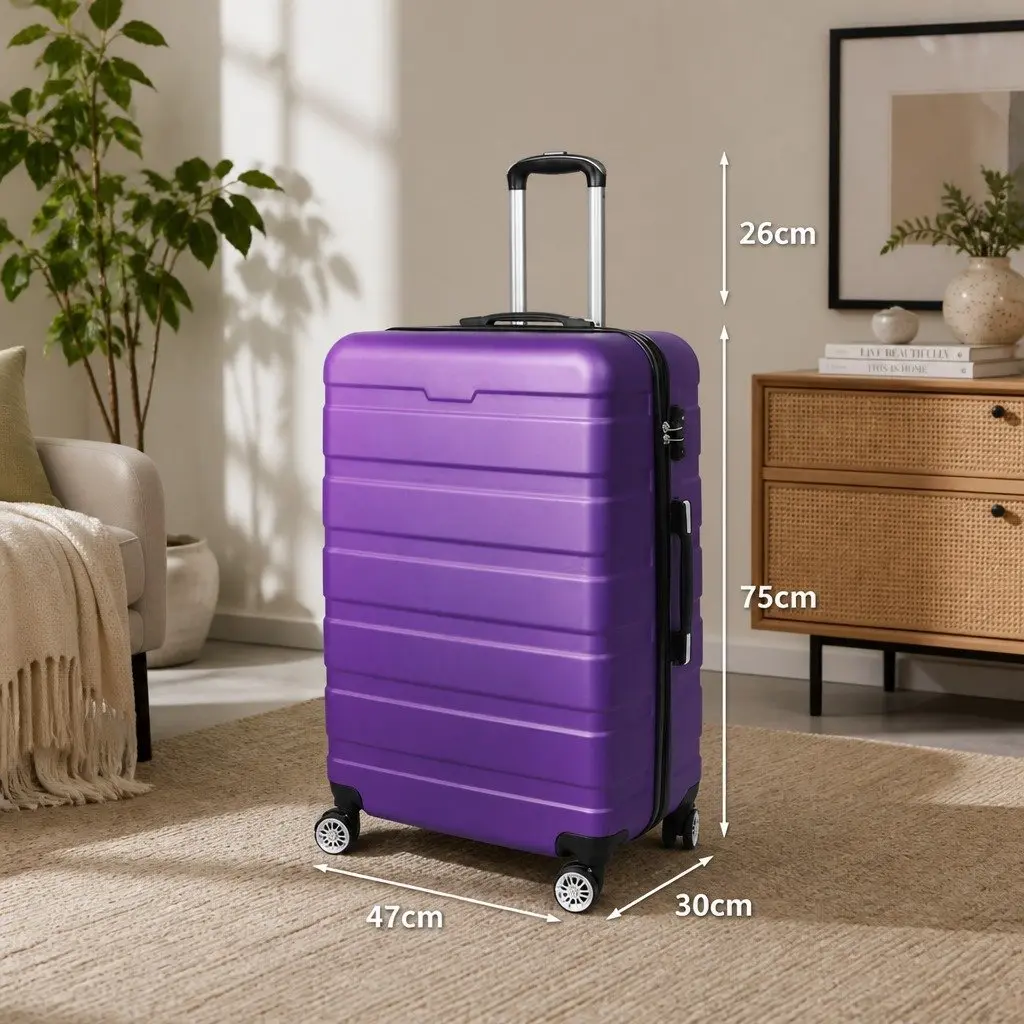 28 Inch Luggage Suitcase Hard Shell Travel Case Purple