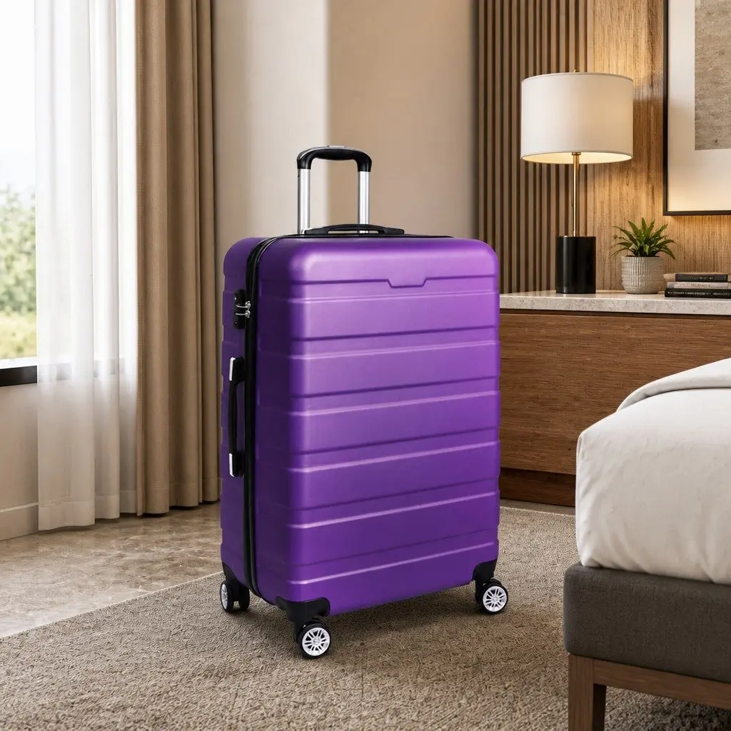 28 Inch Luggage Suitcase Hard Shell Travel Case Purple