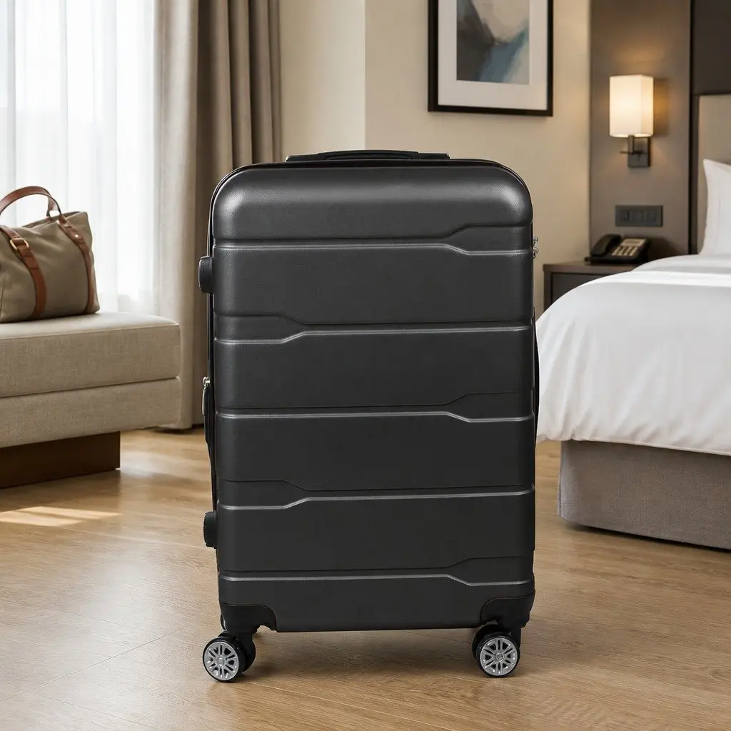 24 Inch Expandable Hard Shell Roller Suitcase with 360° Wheels and Combination Lock