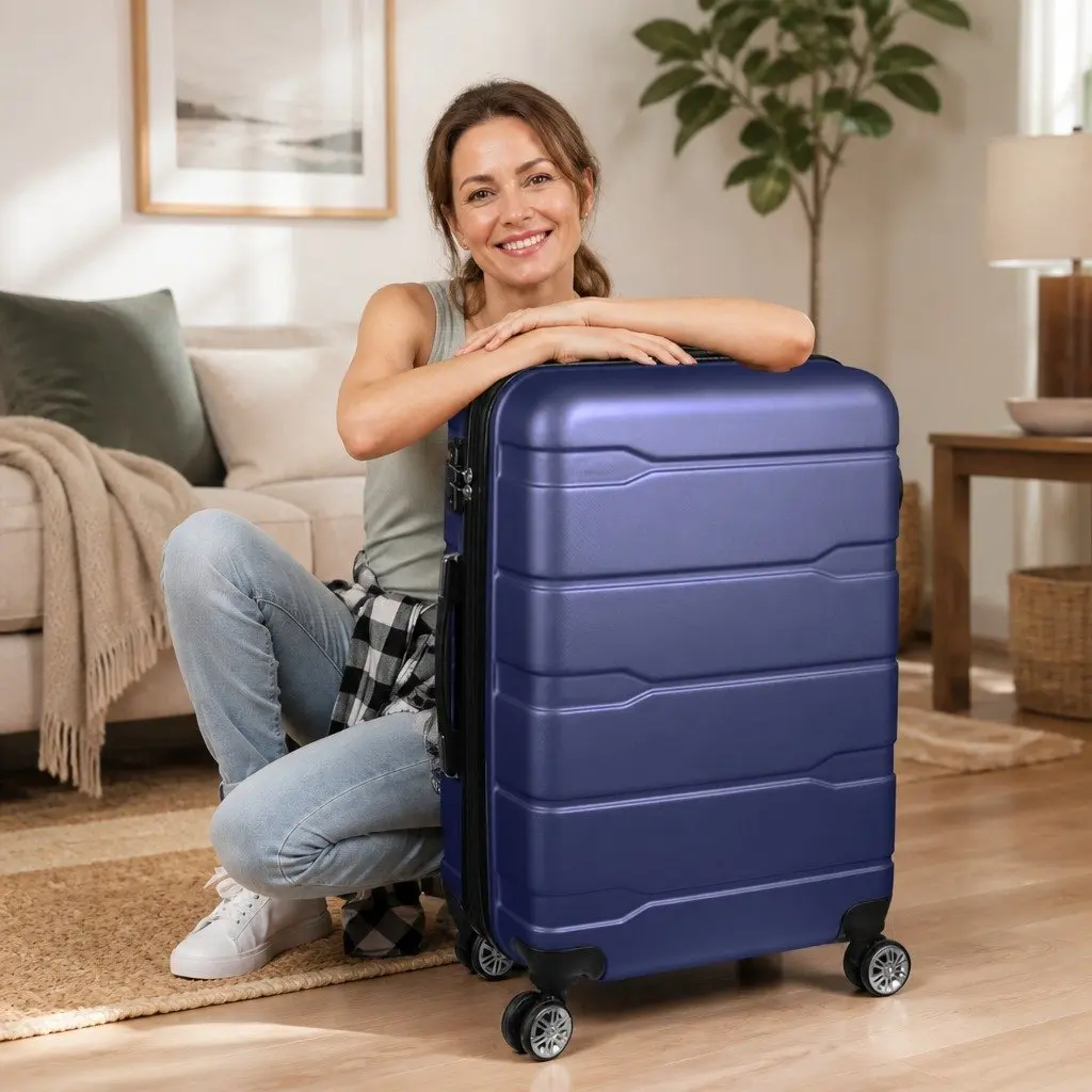 28 Inch Expandable Hard Shell Suitcase Lightweight with Spinner Wheels and Combination Lock