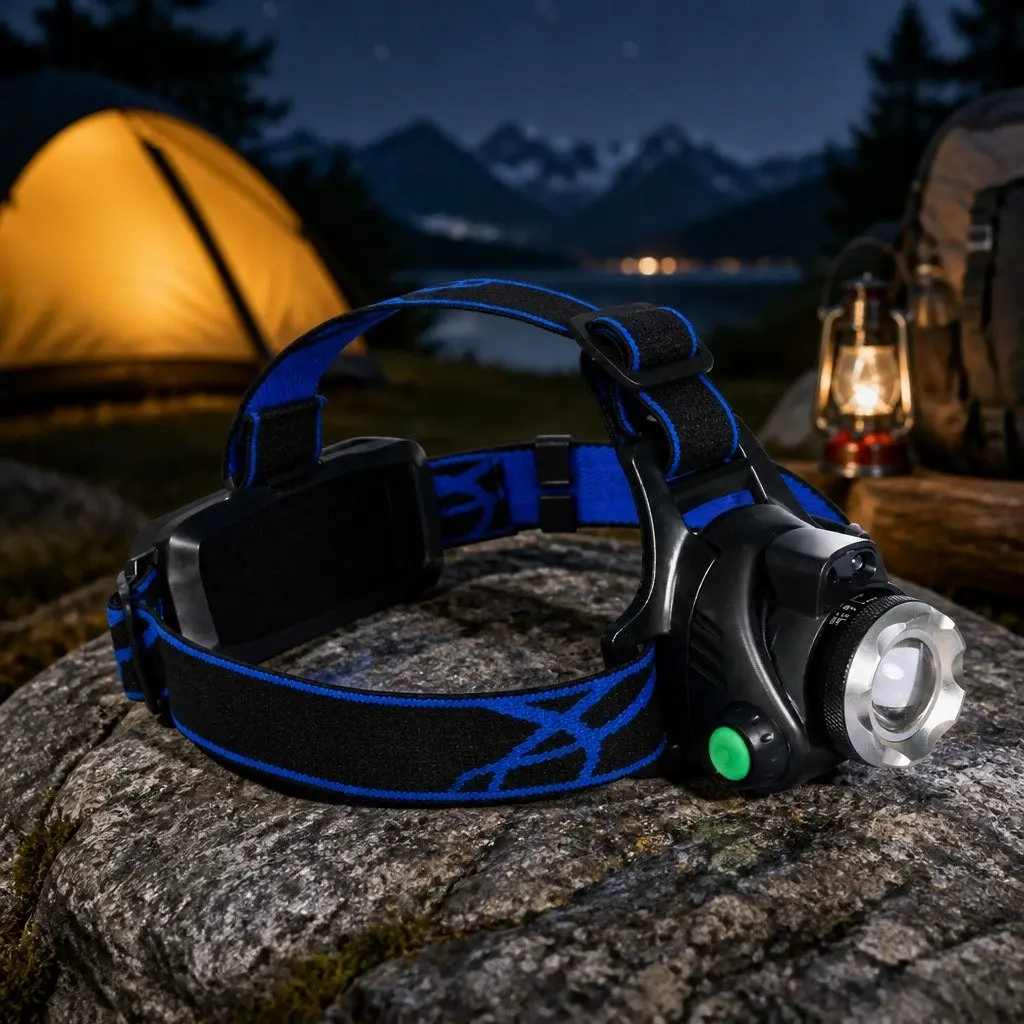 LED Headlamp Rechargeable 140 Lumens 90 Degree Tilting Head