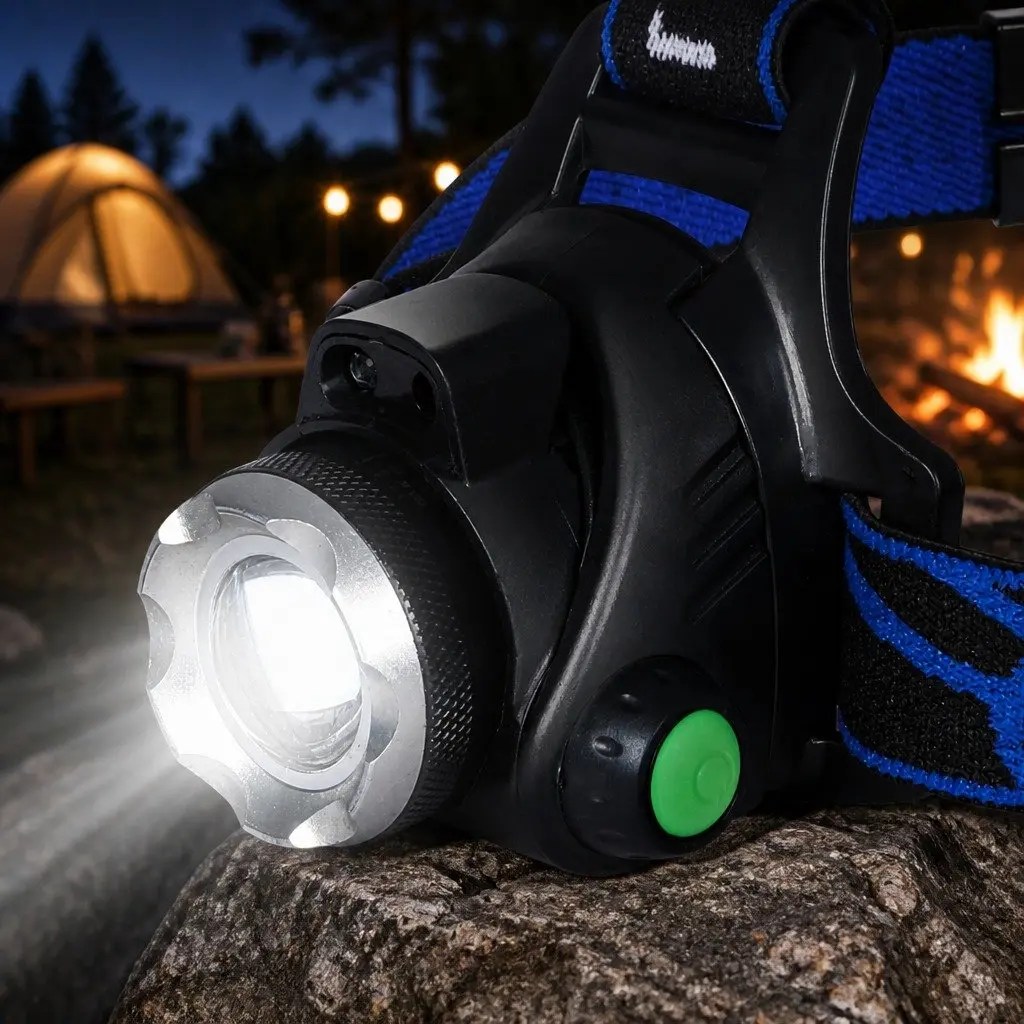 LED Headlamp Rechargeable 140 Lumens 90 Degree Tilting Head