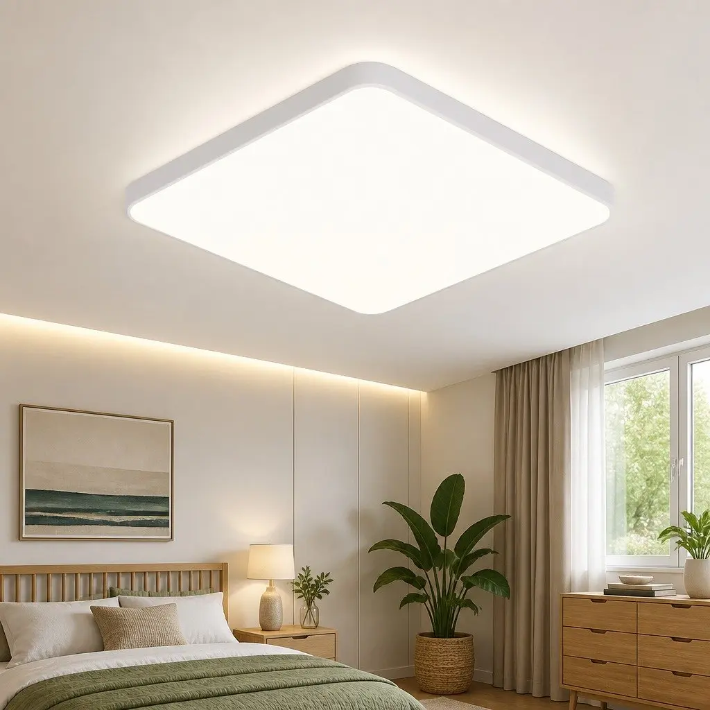 LED Ceiling Light 36W 3-Colour Dimmable Ultra-Thin 5CM Modern Square Flush Mount