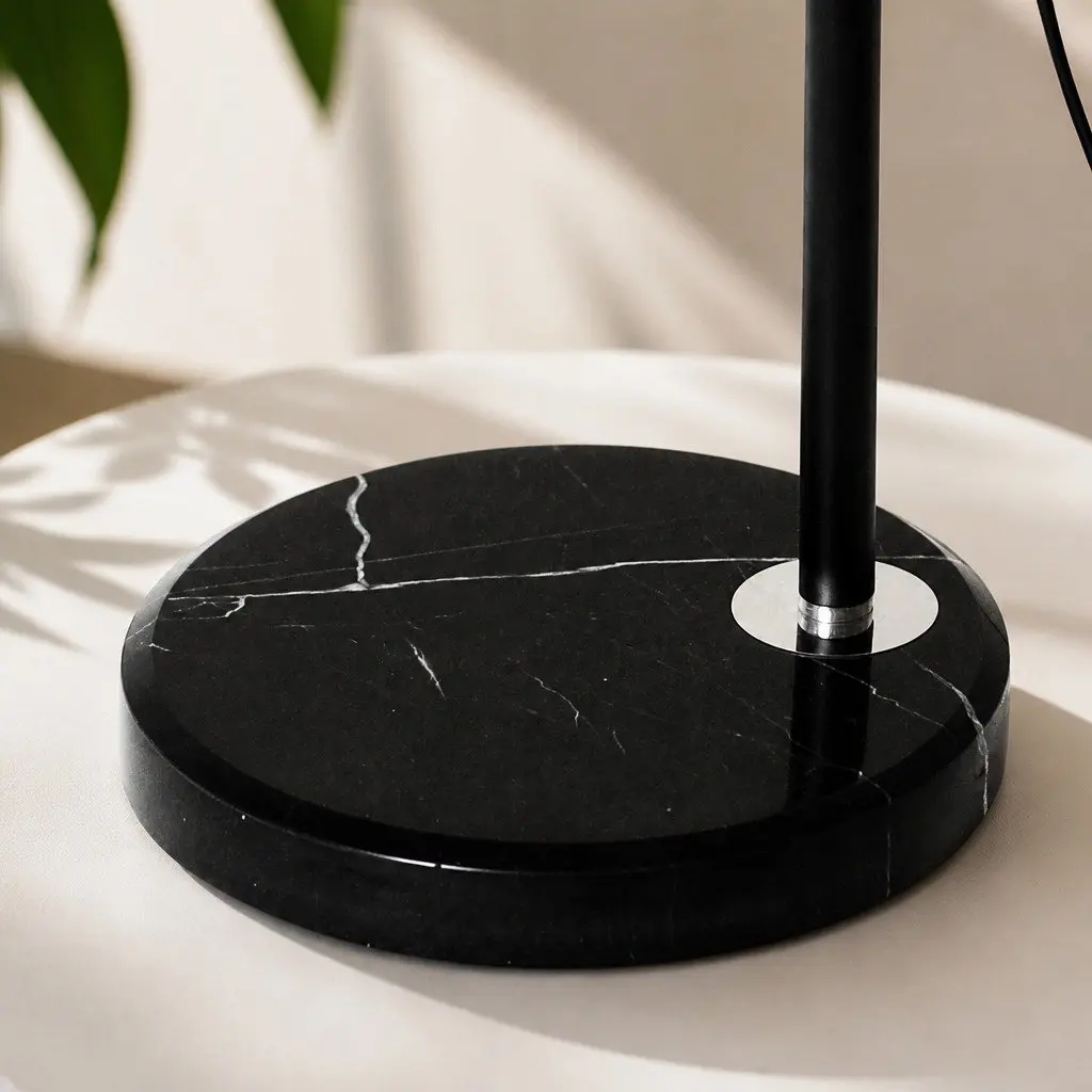 LED Floor Lamp Adjustable Arm Marble Base 145cm to 175cm Grey Black