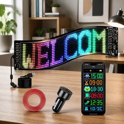 Programmable LED Matrix Panel Car Display Sign APP Control Bluetooth USB Powered