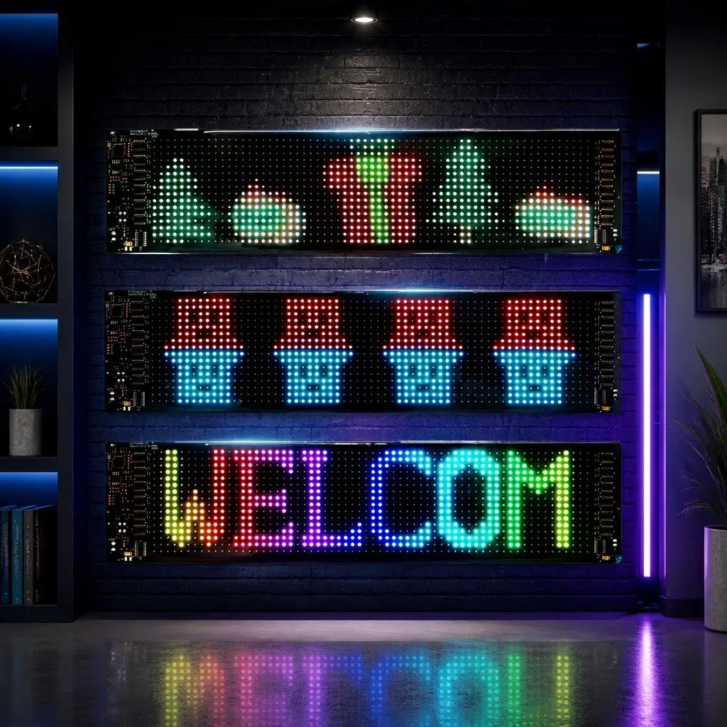 Programmable LED Matrix Panel Car Display Sign APP Control Bluetooth USB Powered