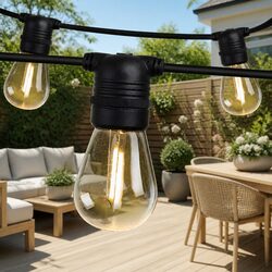 41m Festoon String Lights Warm White LED Christmas Wedding Party Outdoor Garden