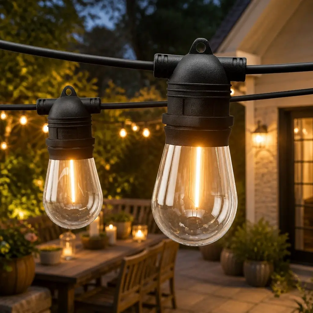 Festoon String Lights Warm White 37m 40 Bulbs