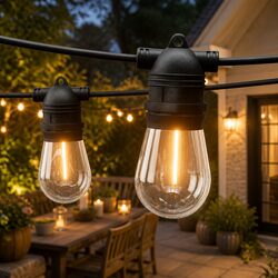 Festoon String Lights 37m 40 Bulbs Warm White Christmas Party Outdoor Garden