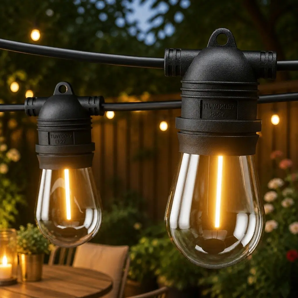 Festoon String Lights Warm White 37m 40 Bulbs