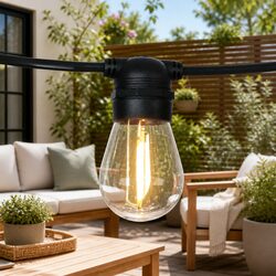 17m Solar Festoon Lights Outdoor LED String Light Warm White Garden Party Decor