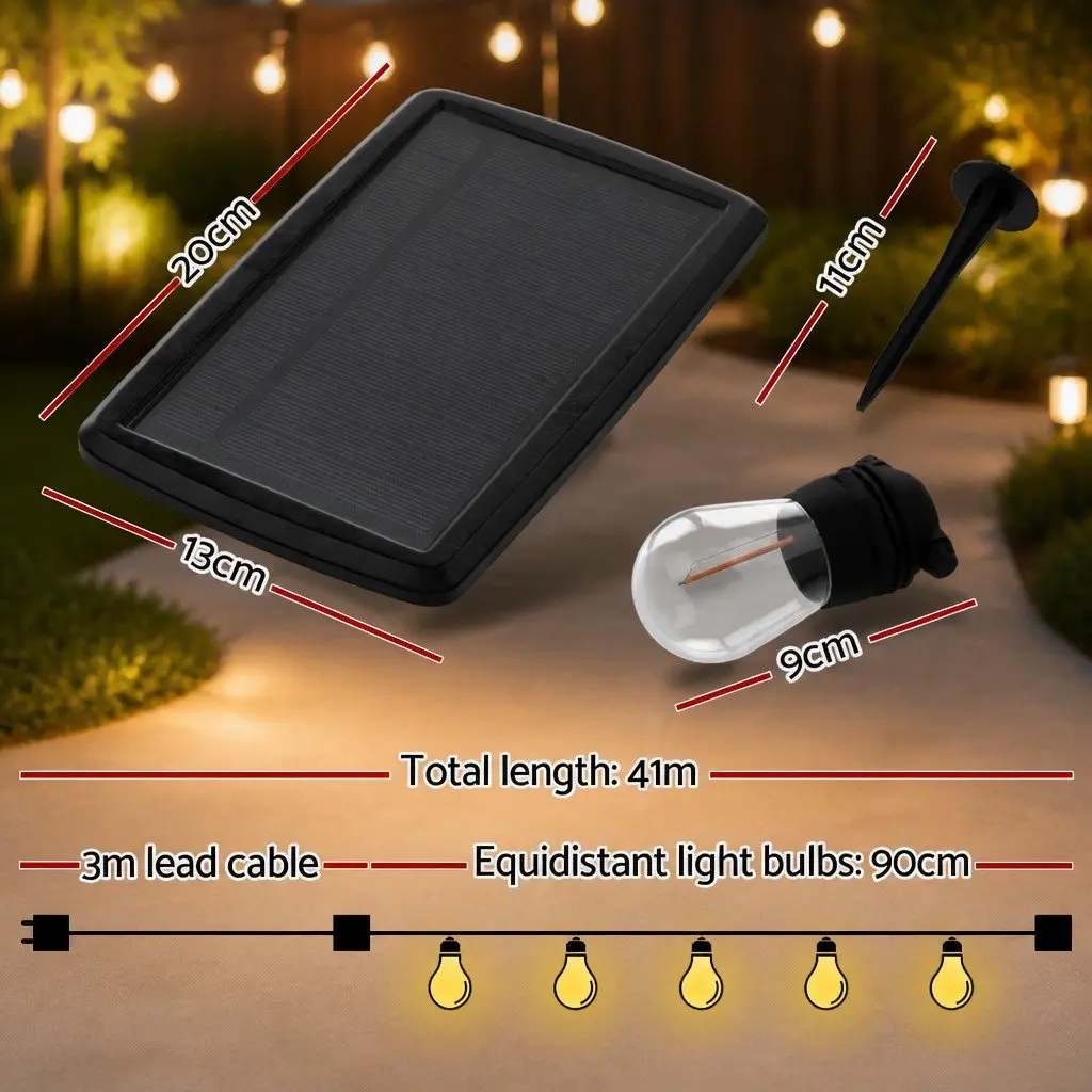 41m Solar Festoon String Lights