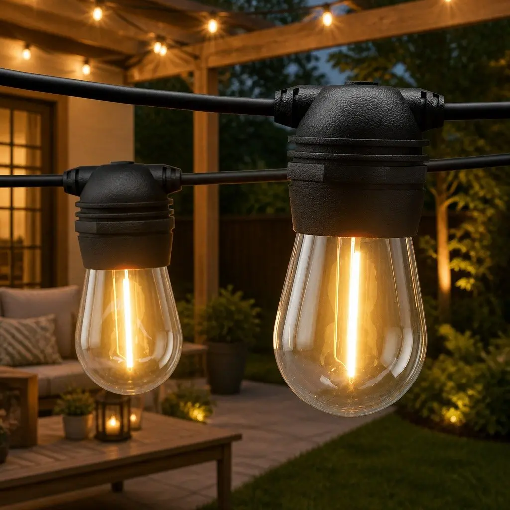 50m Solar Festoon String Lights