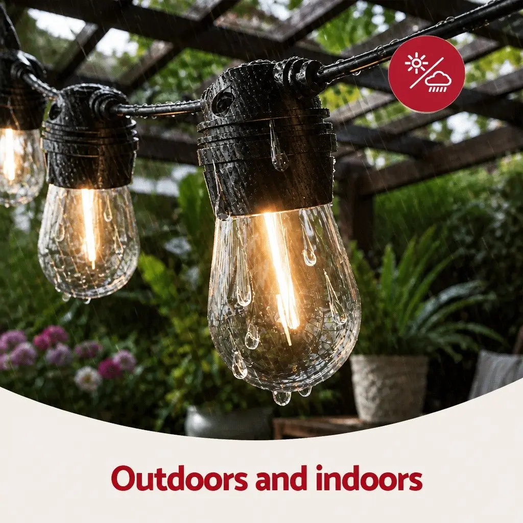 50m Solar Festoon String Lights