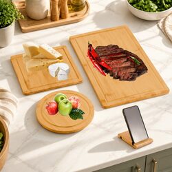Your New Favorite Bamboo Cutting Board Set with Bonus Holder