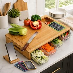 Your Ideal Bamboo Cutting Board with Storage & Holder