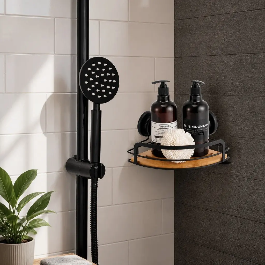 Shower Caddy Corner Shelf Rack 2 Tier Bathroom Storage Basket Suction Cup