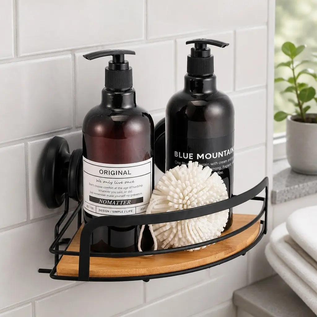 Shower Caddy Corner Shelf Rack 2 Tier Bathroom Storage Basket Suction Cup