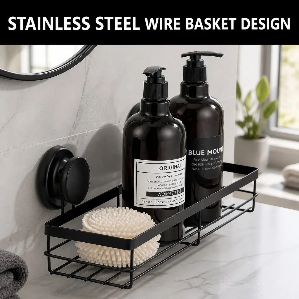2 Pack Corner Shower Caddy Basket Shelf Rack Organizer Storage with Suction Cup