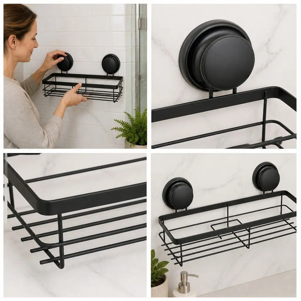 2 Pack Corner Shower Caddy Basket Shelf Rack Organizer Storage with Suction Cup