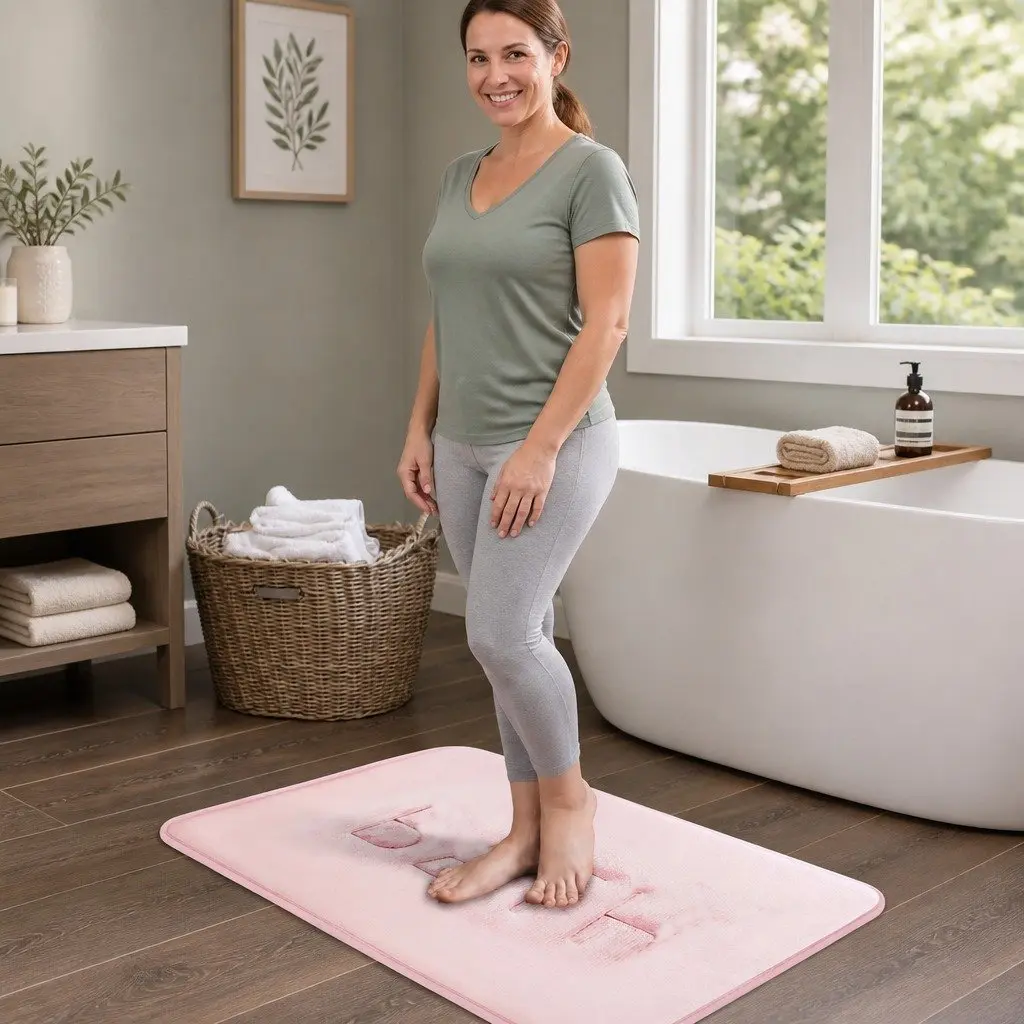Bath Rug Mat Memory Foam Non-Slip Soft Cushioned Absorbent 60x40cm