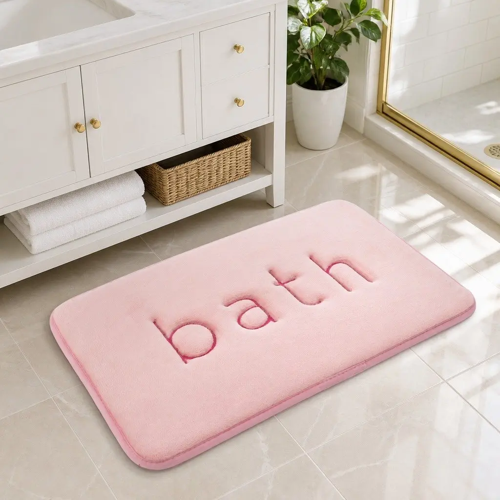 Bath Rug Mat Memory Foam Non-Slip Soft Cushioned Absorbent 60x40cm
