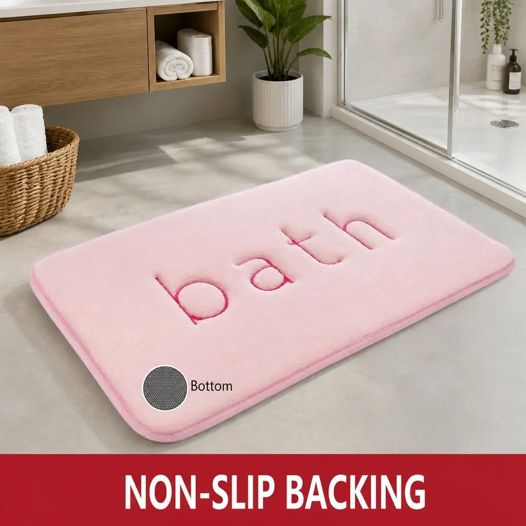 Bath Rug Mat Memory Foam Non-Slip Soft Cushioned Absorbent 60x40cm