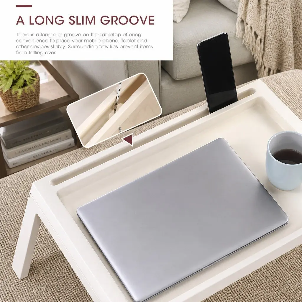 Multifunction Laptop Bed Desk Foldable Portable Table with Storage Drawer 54.5 x 36 x 27 cm