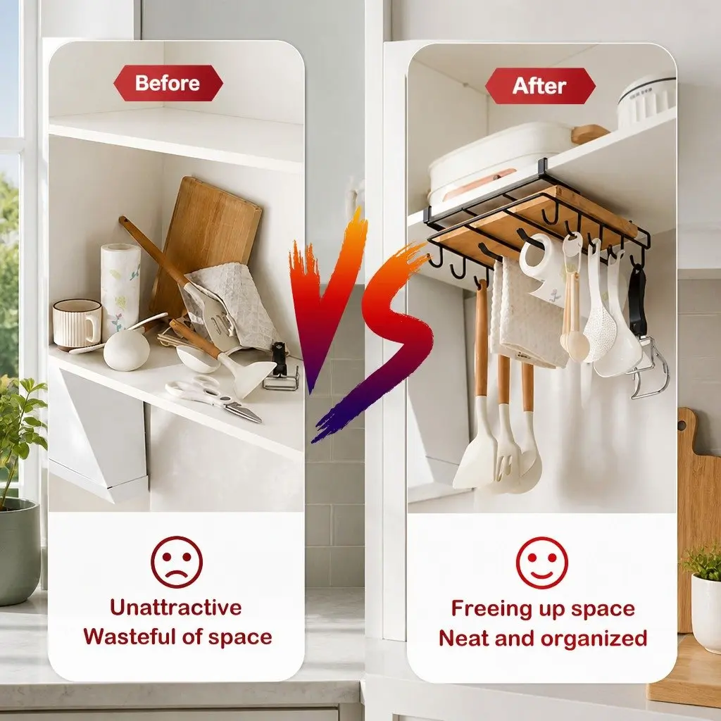 Under Cabinet Organizer Multifunctional Cutting Board Holder Stainless Steel