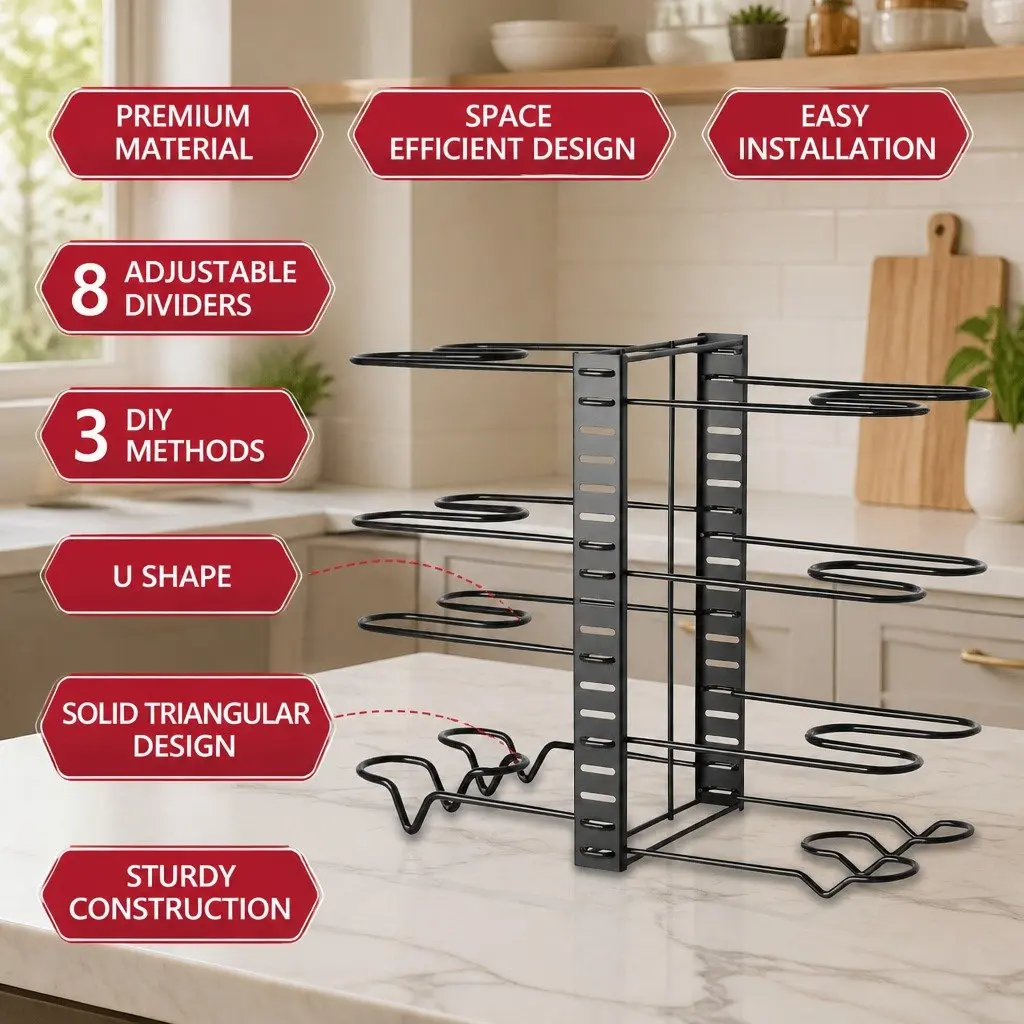 8-Tier Pan Organizer for Cookware