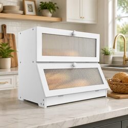 Your Go-To Double Layer Bamboo Bread Box