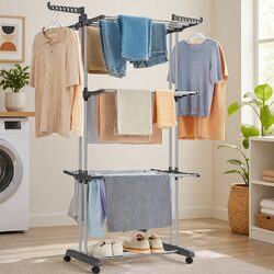 Your Go-To 4-Tier Drying Rack with Easy Mobility