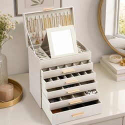 Your Ideal Jewelry Organizer Box with Mirror & Hooks
