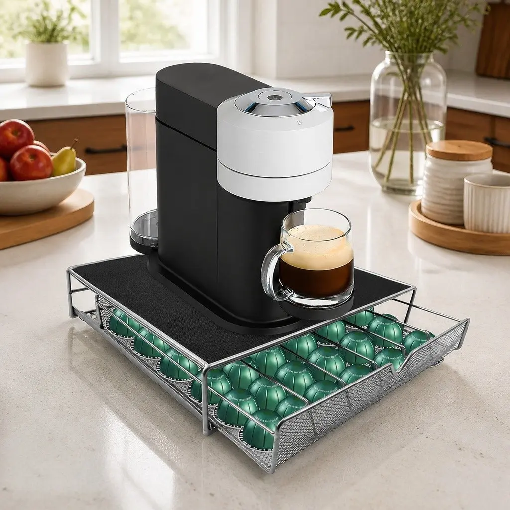 K-Cup Coffee Pod Drawer Storage Organizer 36 Pods Kitchen Counter Holder Riser