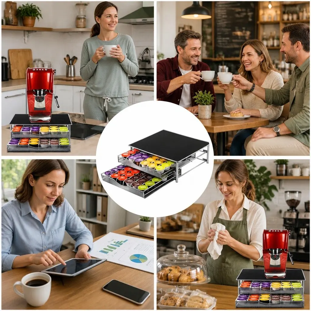 K-Cup Coffee Pod Drawer Storage Organizer 72 Capacity Kitchen Counter Riser