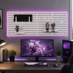 Pegboard Wall Organizer Kit 4 Modular Panels 19 Accessories Gaming Office Craft