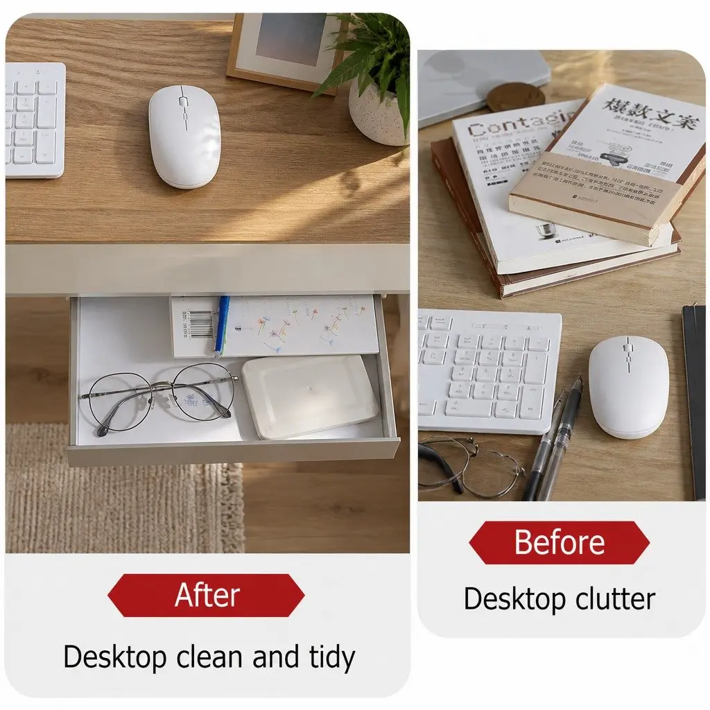 Under Desk Storage Drawers Hidden Pull-Out Organizer 3-Pack