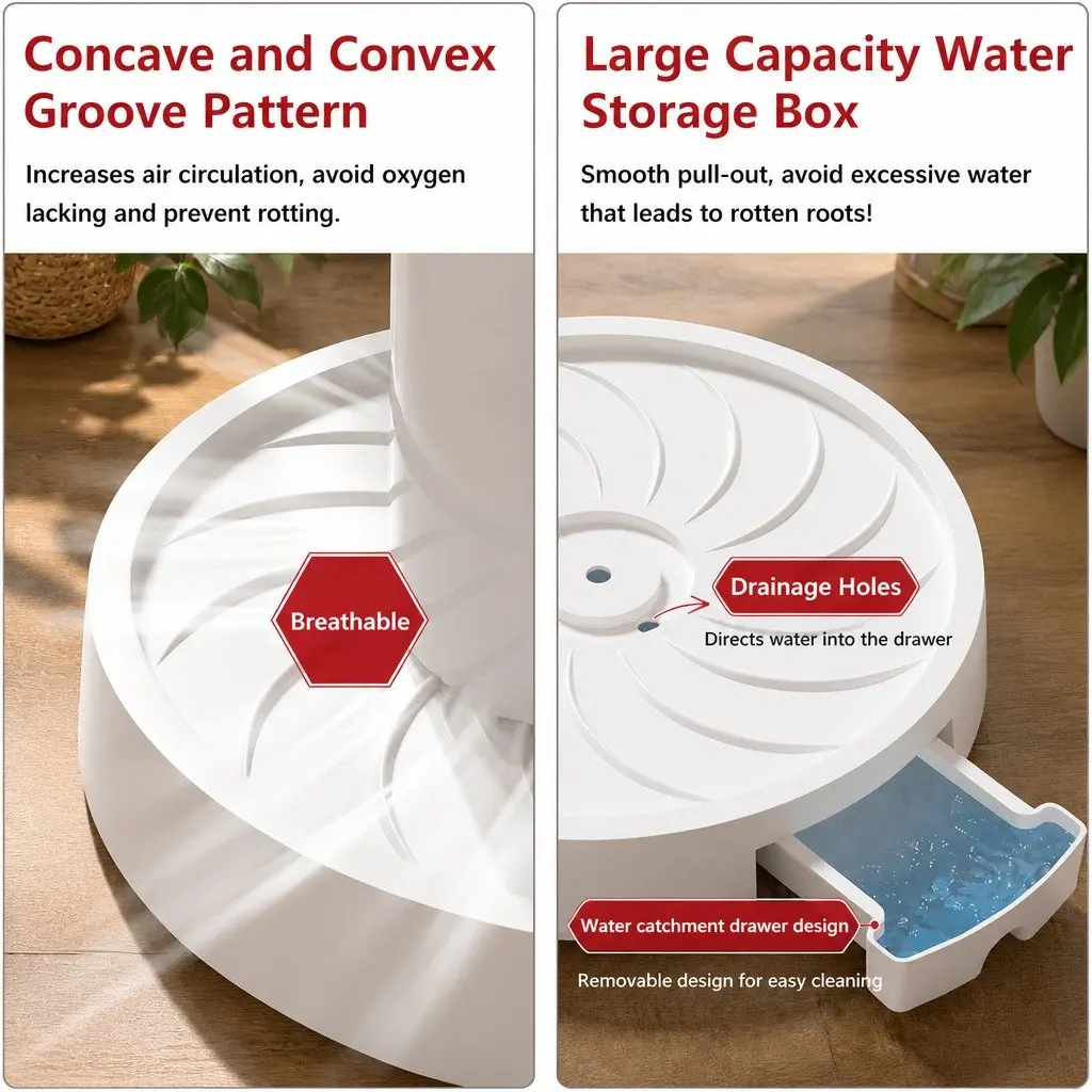 Rolling Plant Stand with 360° Swivel Wheels 26cm