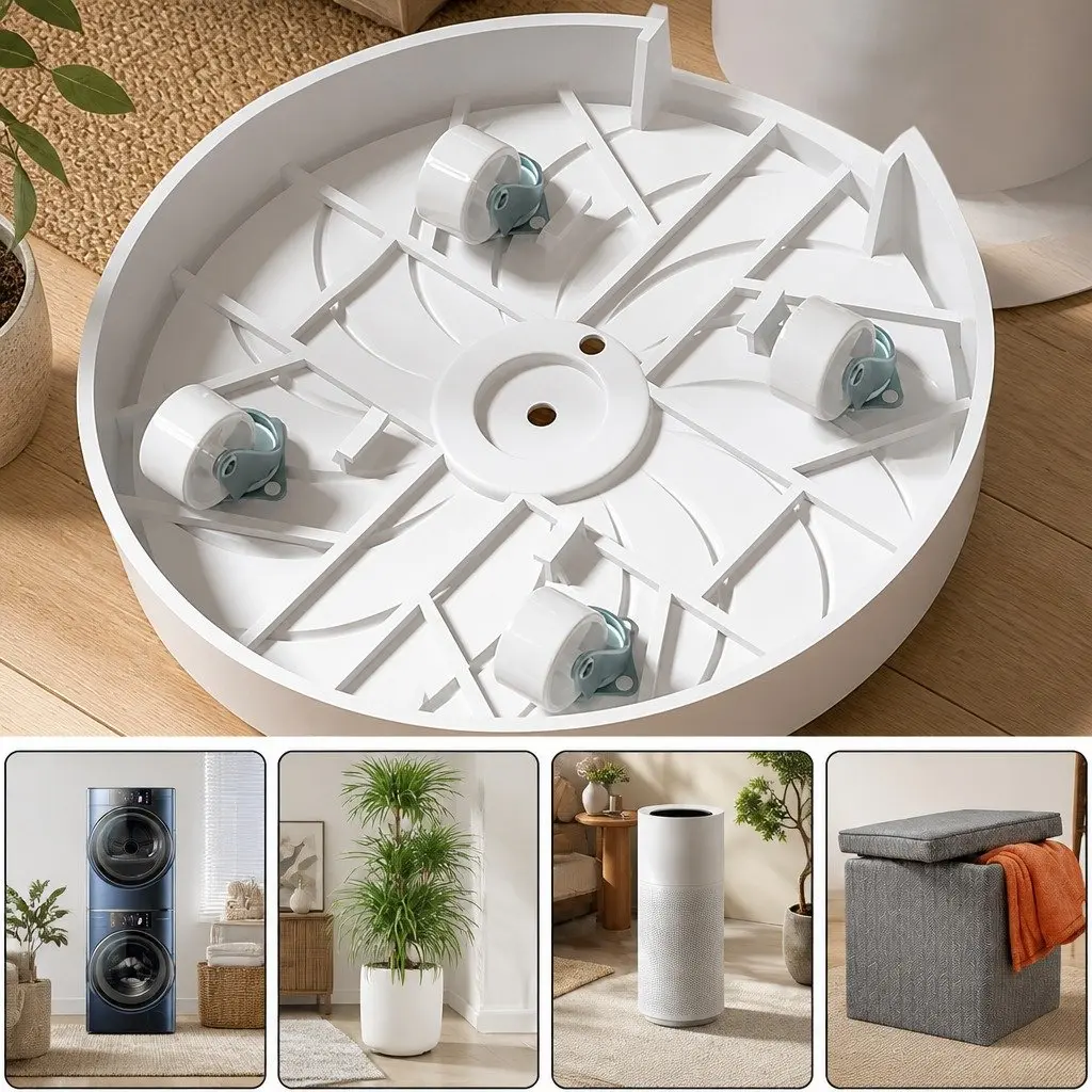 Rolling Plant Stand 2-Pack 26cm Pot Trolley 360° Wheels Indoor Planter Caddy