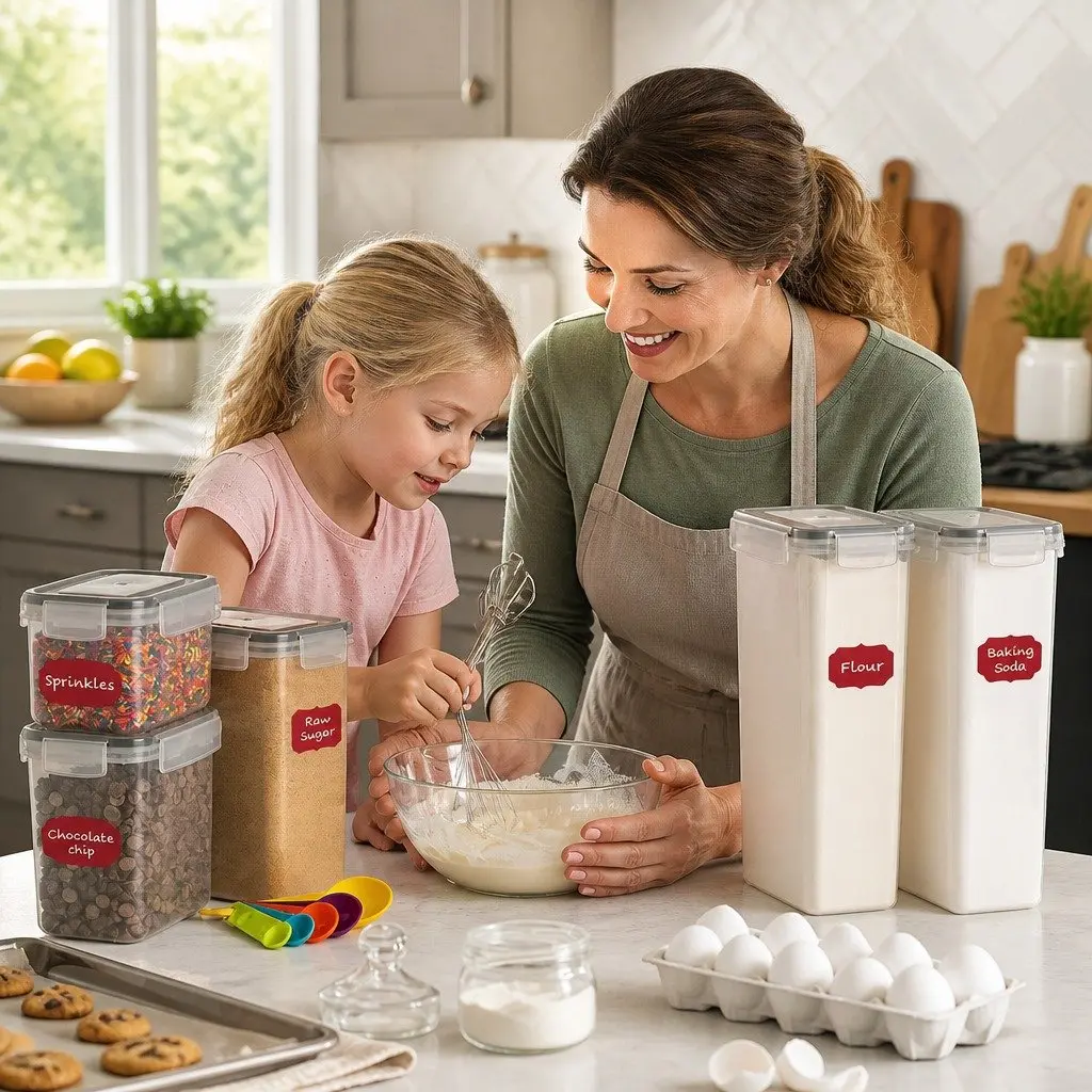 8 Piece Airtight Food Storage Containers Set with Lids Clear Stackable Canisters